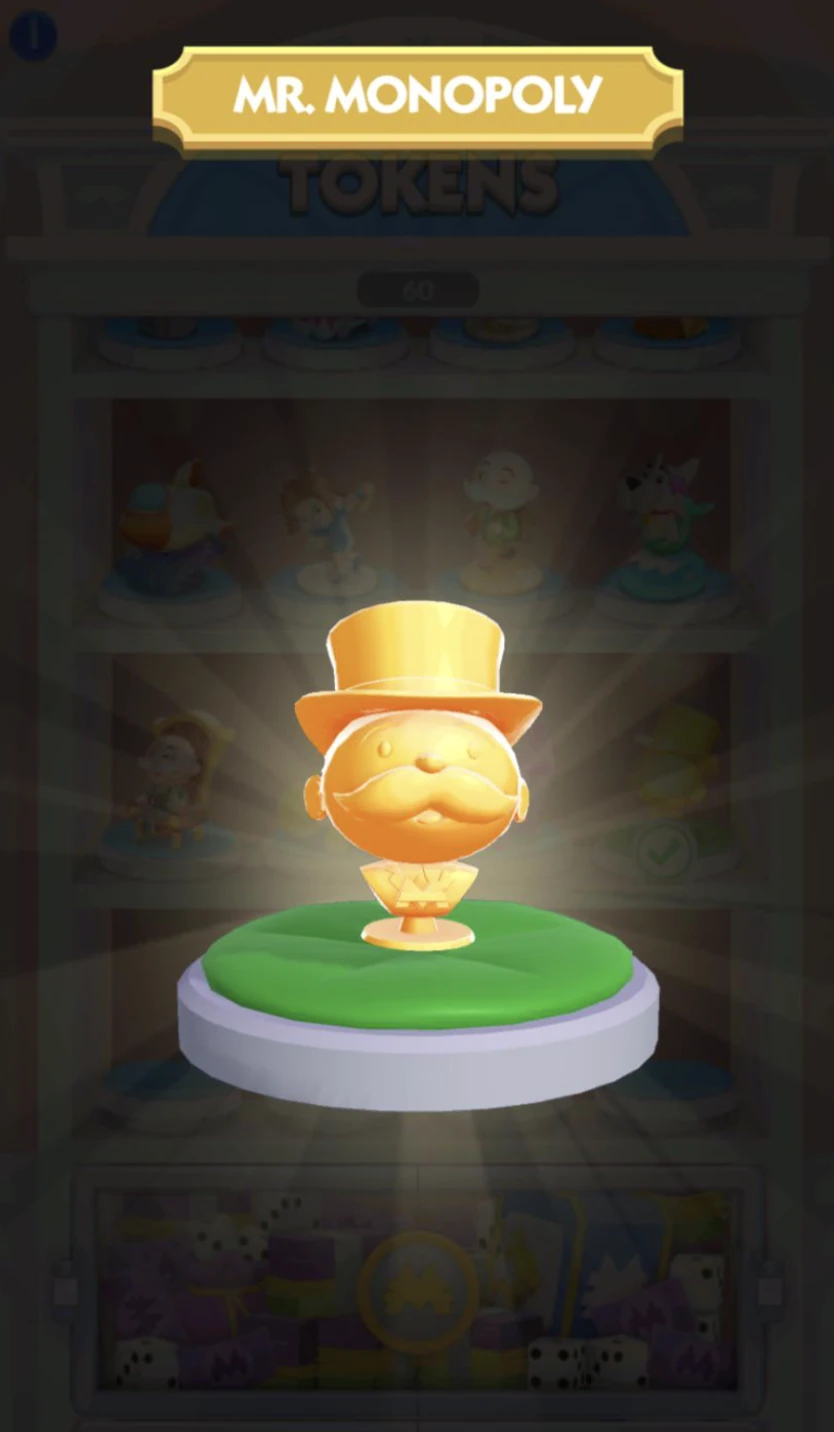 gold mr monopoly token